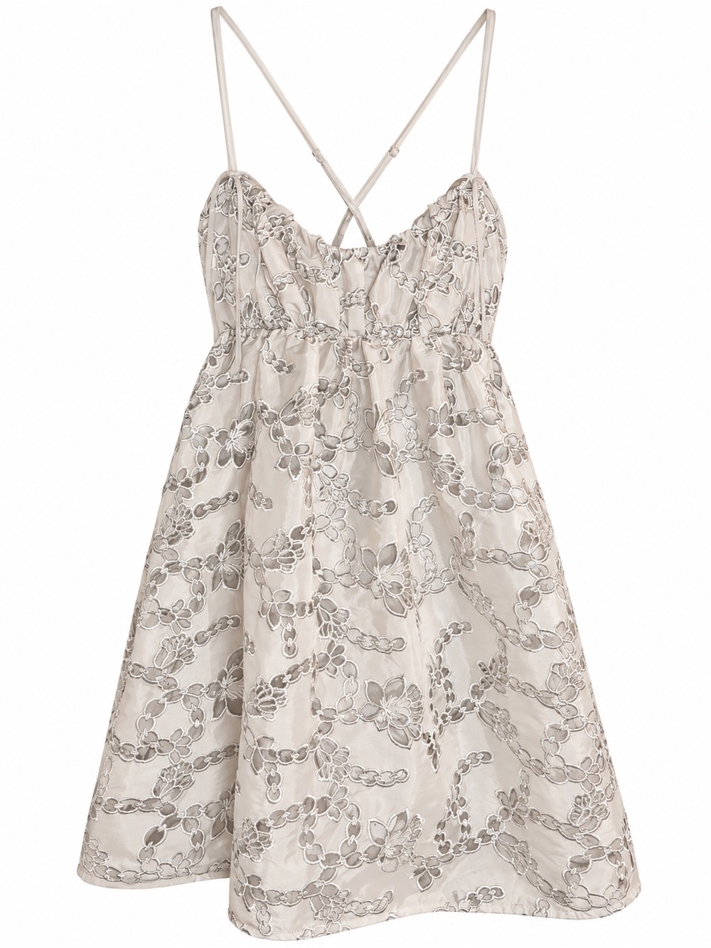 For Love & Lemons Embroidered Mini Dress Bodysuit XS Ivory